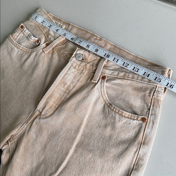 Levi's Fresh 501 90's Jeans Beige Acid Wash - Picture 11 of 16